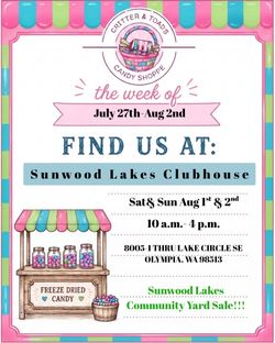 Community yard sale Sunwood Lakes 8-1/8-2