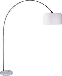 White Marble Base Arch Floor Lamp
