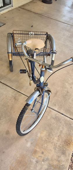 Adult Tricycle with Rear Wire Basket