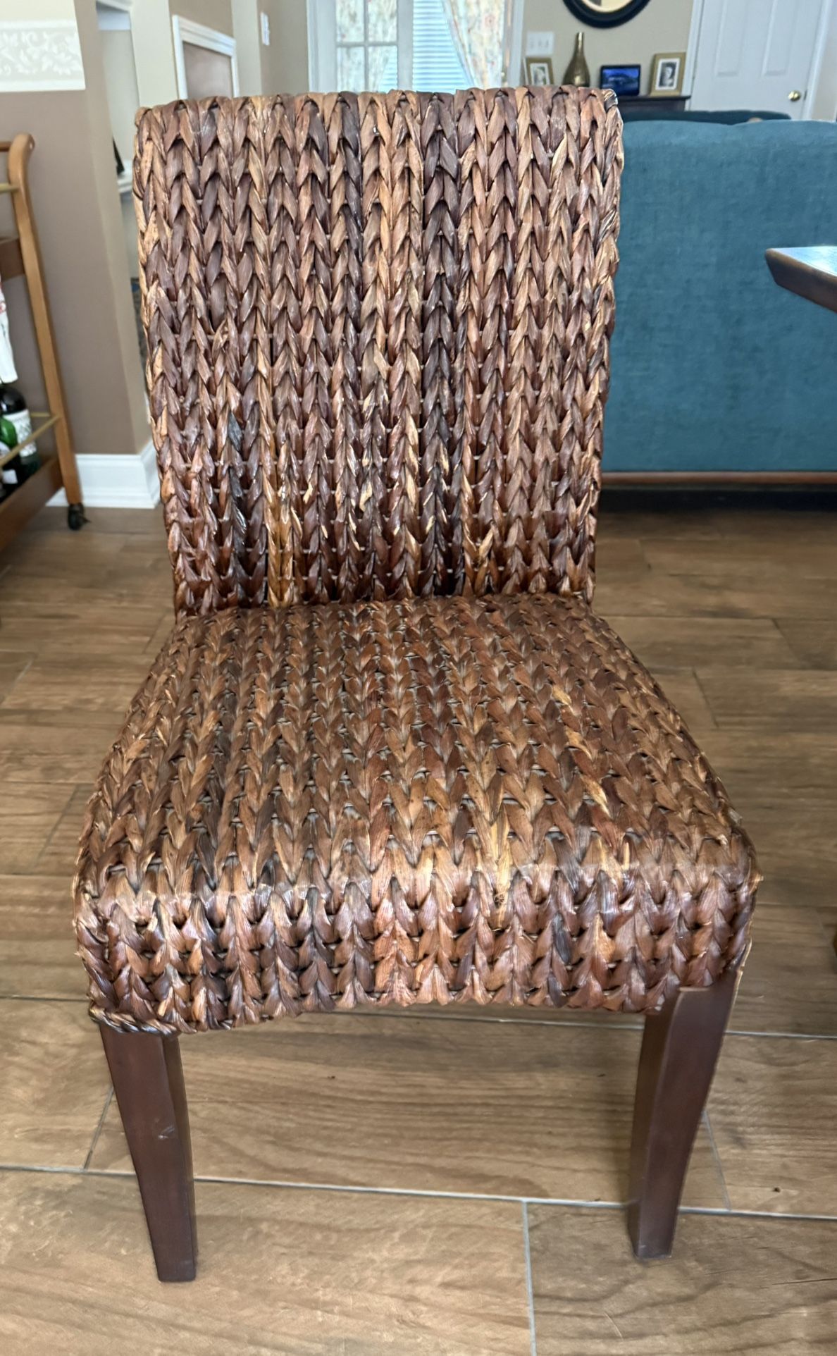 Pottery Barn Rattan Dining Chairs (4 Total)