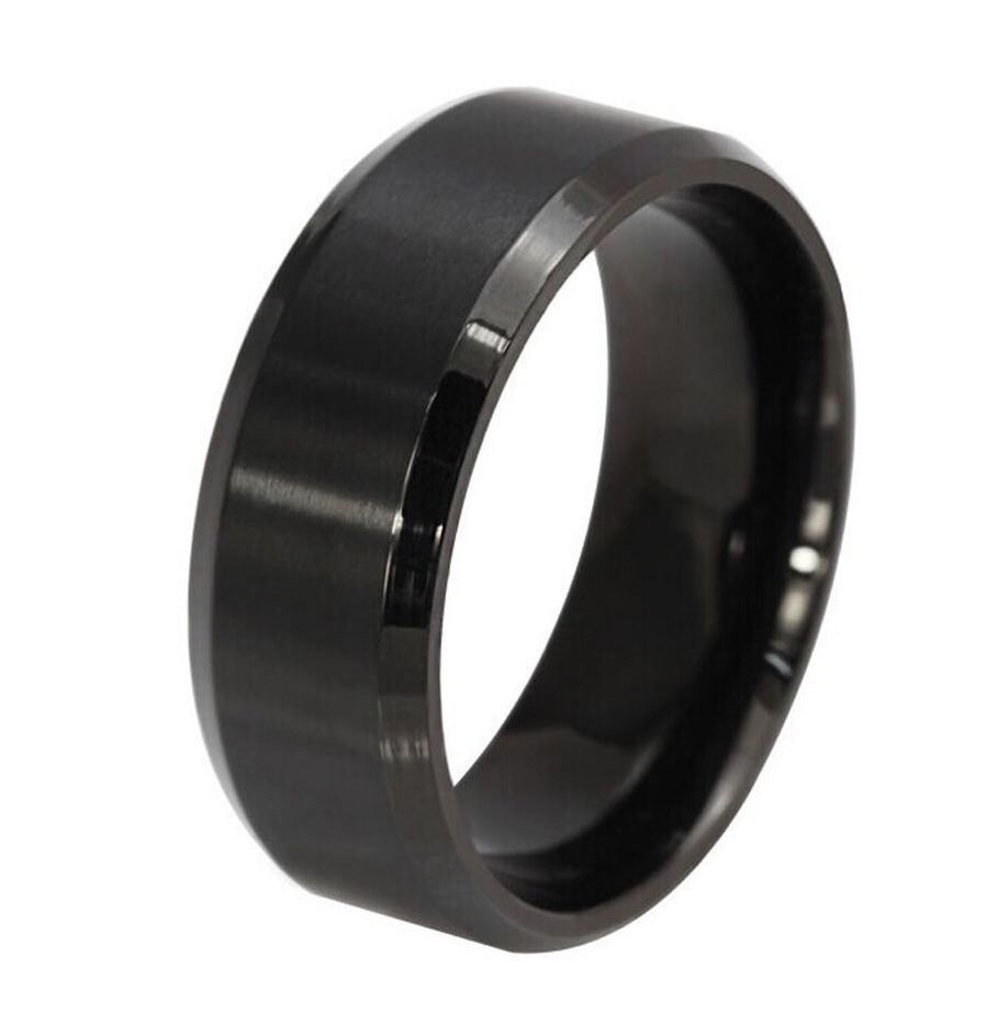 New s925 black gunmetal men’s wedding ring men’s wedding band engagement ring wedding ring set