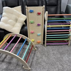 Tiny Land Rainbow Climbing Set With Play Cushion