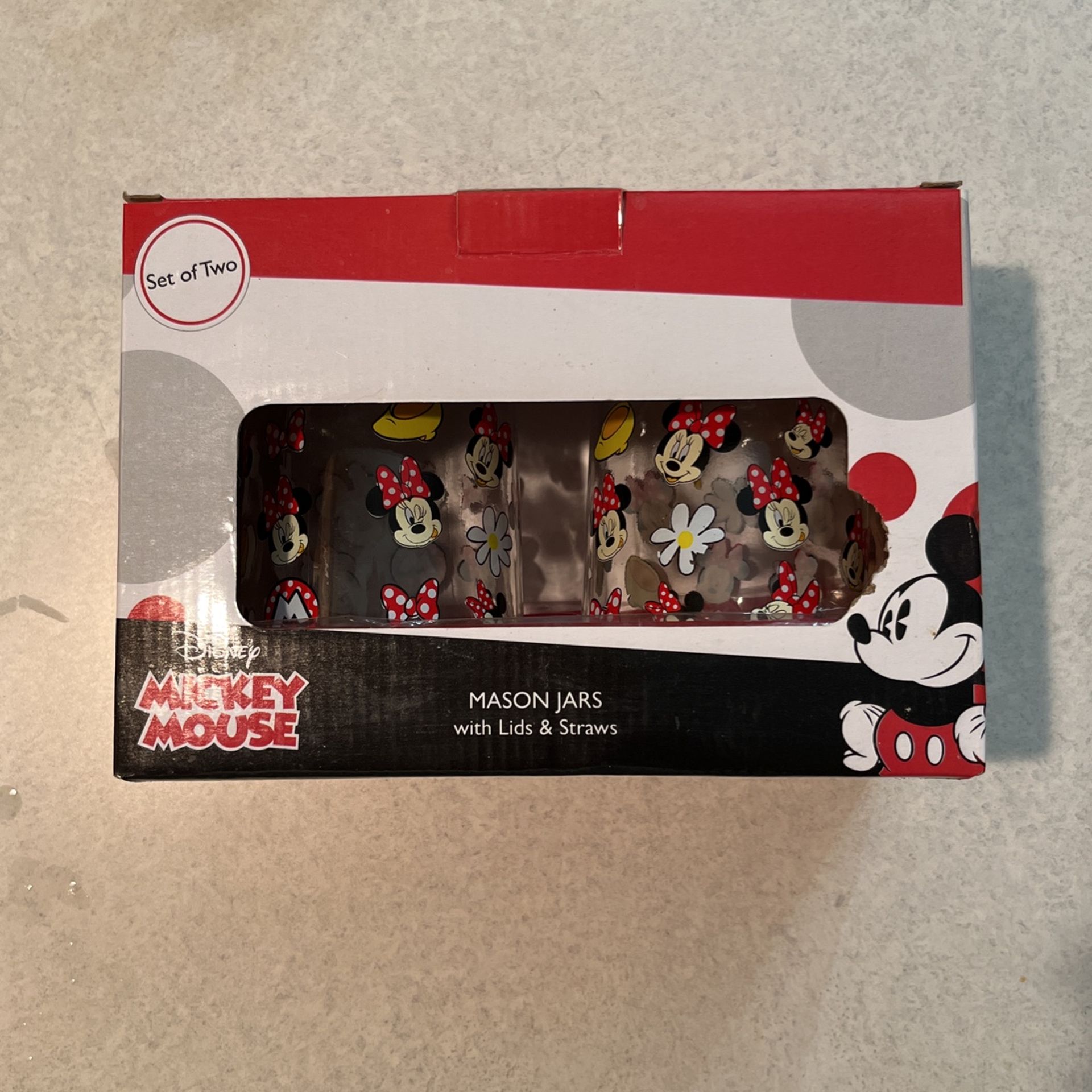 NIB Disney Scattered Minnie Mason Jars 