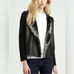 Ella Moss black faux fur jacket, size S