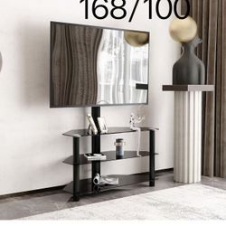 35.4 inch Black Multi-Function TV Stand - Enhance Comfort and Joy with Adjustable Swivel & Stylish Design