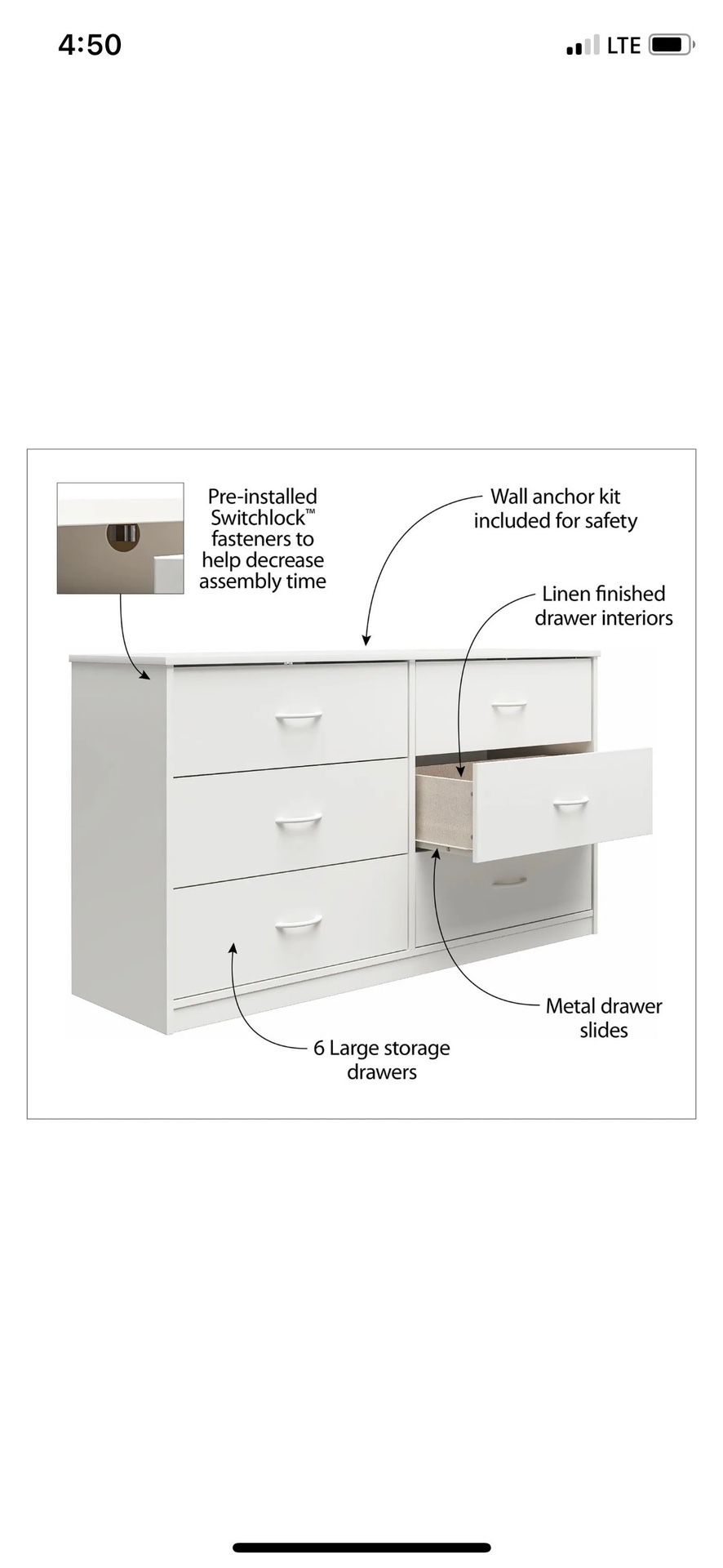 Classic Drawer Dresser “grey”