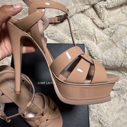 YSL Platform Heels Nude Size EU 37.5, Size 7.5