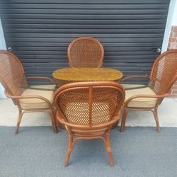 Vintage Mcquire Rattan Dining Set.