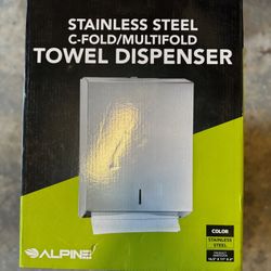 NEW Alpine Stainless Steel C-Fold / Multifold Towel Dispenser 