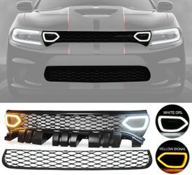 15-23 Dodge Charger Upper & Lower Grill w/ LED Lights