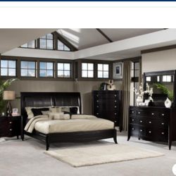 Somerton Signature Sleigh Bedroom Set in Dark Cherry 138