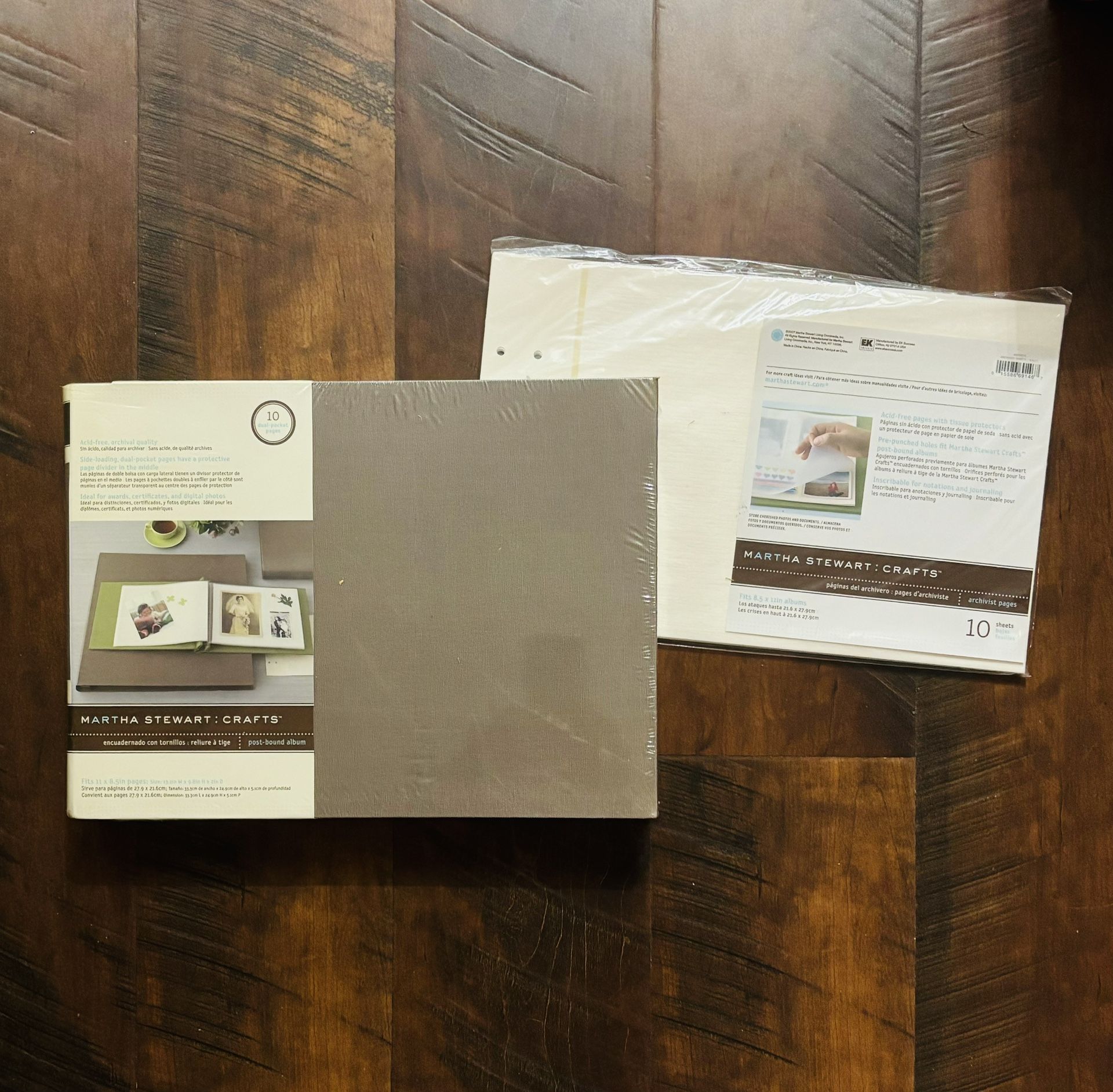 Martha Stewart Classy Side Loading Dual Pocket Photo Album w/ Extra Page Inserts