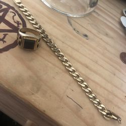 Gold Plated Bracelet And Ring