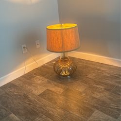 Large glass lamp with shade