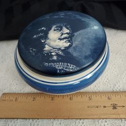 Blue Delfts Vtg Color Box Hand Painted