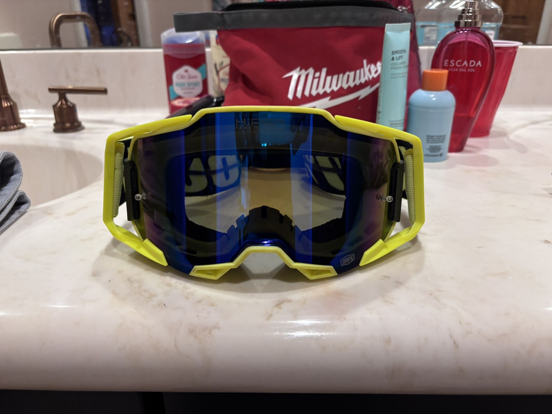 100% Híper Goggles High Vis Tinted Blue Lens 