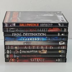 (Lot Of 9) BLOCKBUSTER VIDEO Assorted Horror/Slasher DVD Movies HALLOWEEN II & More, perfect Binge Bundle.  Get ready for a thrilling cinematic experi