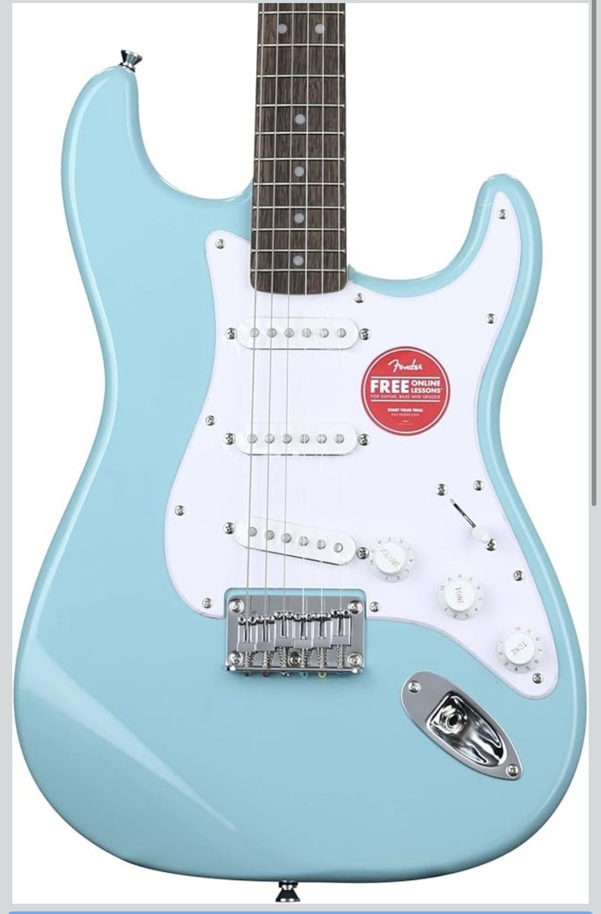 Fender Squier Bullet Stratocaster HT SSS Electric Guitar, with 2-Year Warranty, Tropical Turquoise, Laurel Fingerboard@Q3-49