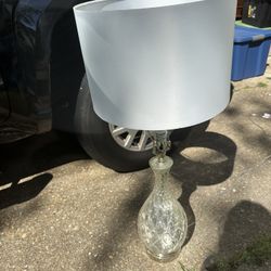 Glass Table Lamp with White Shade – Elegant Modern Design
