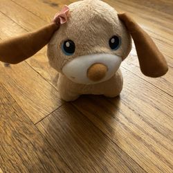 Vtech Care For Me Learning Carrier Tan Puppy Dog Plush Stuffed Animal 6"