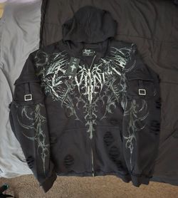 Breathe Divinity Vindicator Tarnished Oversized Zip-Up Hoodie
