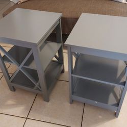 OXFORD END TABLES WITH SHELVES SET