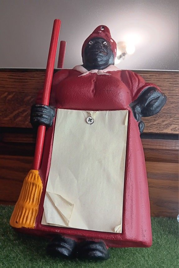 Cast Iron Notepad With Pencil Holder Wall Hanging