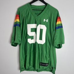 University Hawaii Rainbow Warriors Football Jersey Mens Small Green Under Armour