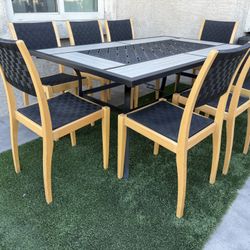 Patio Outdoor Furniture 8 Chairs And 1 Table 