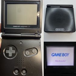 Official Nintendo Game Boy Advance SP Onyx Black AGS 001  + Charger Handheld