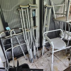 $15 Crutches $15 Walker $15 Raised Commode $40 Rollator 