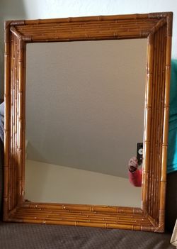 FAUX bamboo mirror 2 way hanger