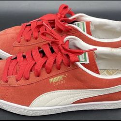 PUMA Classic Lace Up Red Suede Trainer Sneaker Size 10.5  PreOwned