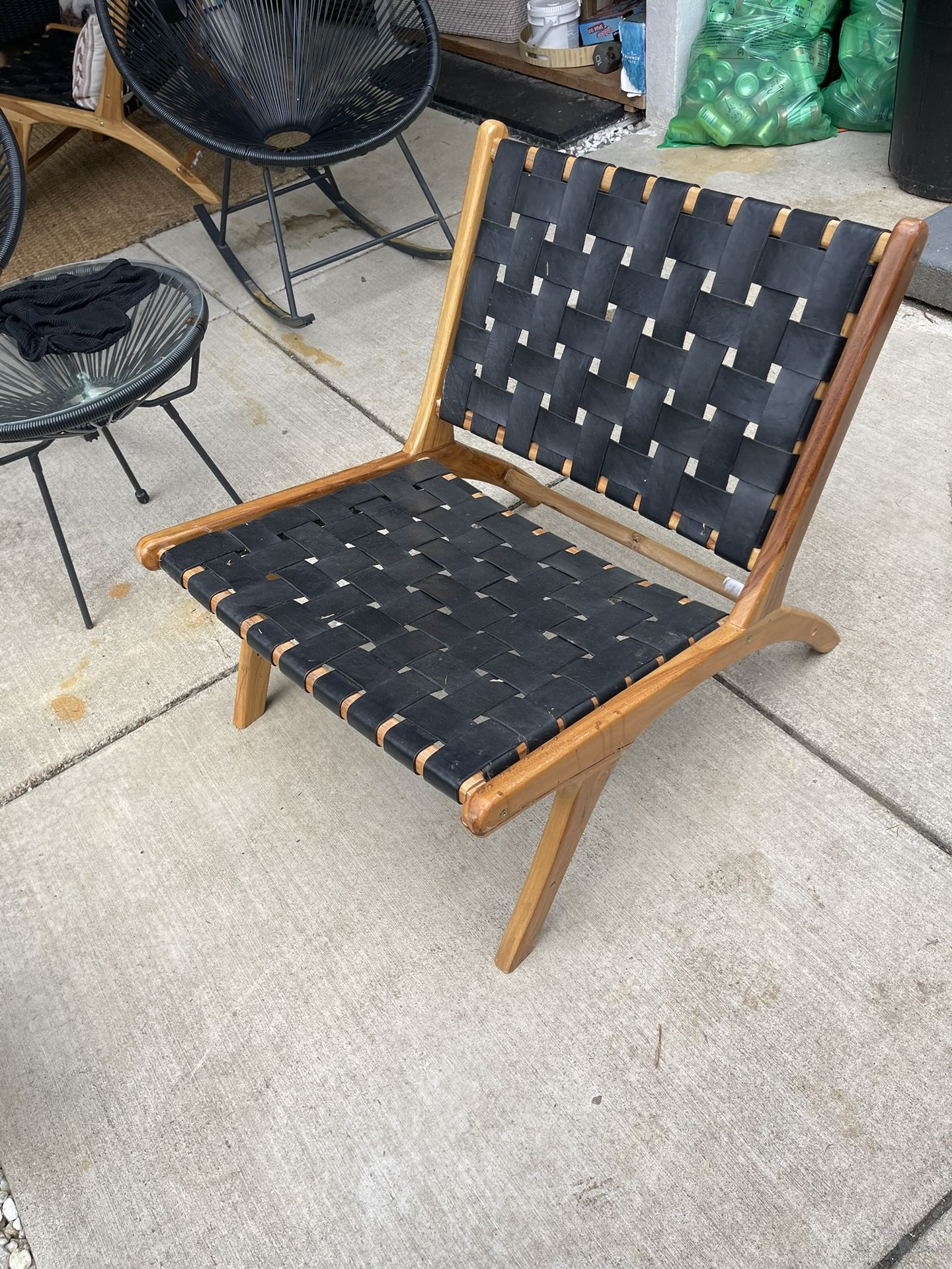 Leather And Wood Chair