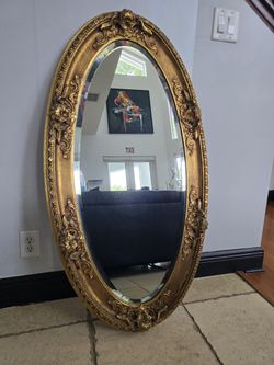 Oval Vintage Mirror Antique Gold Color