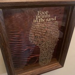 Footprints In Sand Shadowbox Wall Hanging