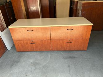 Beautiful Executive Large 4 Drawer Credenza /File Cabinet – Heavy Duty Quality Wood – Delivery Available