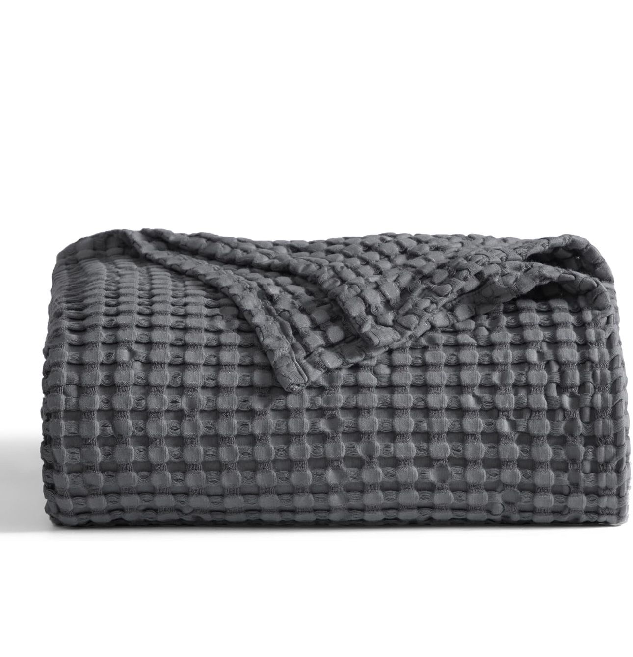 Bedsure Cooling Cotton Waffle Twin XL Blanket - Lightweight Breathable Blanket of Rayon Derived from Bamboo for Hot Sleepers, Luxury Throws for Bed, C