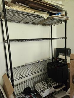 6.5ftx4.5 foot 6 shelf black metal shelf PERFECT CONDITION