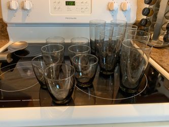 Light Smokey black grey cups set