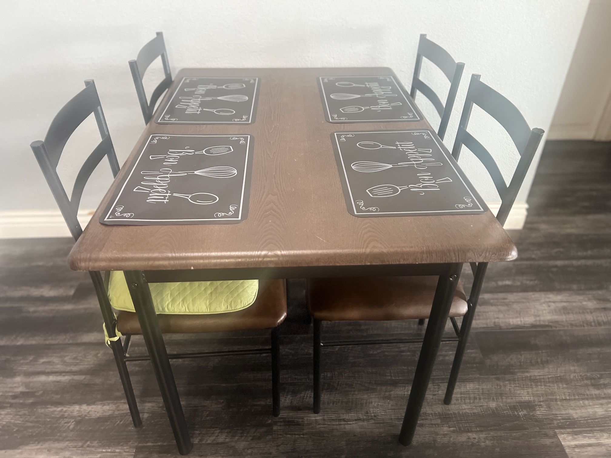 Dining table with four chairs