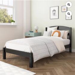 Twin Wood Bed. Black 
