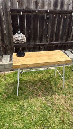 IKEA desk and lamp