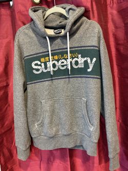 New Superdry  Vintage  Logo Duo Graphic Hoodie -Heather grey
