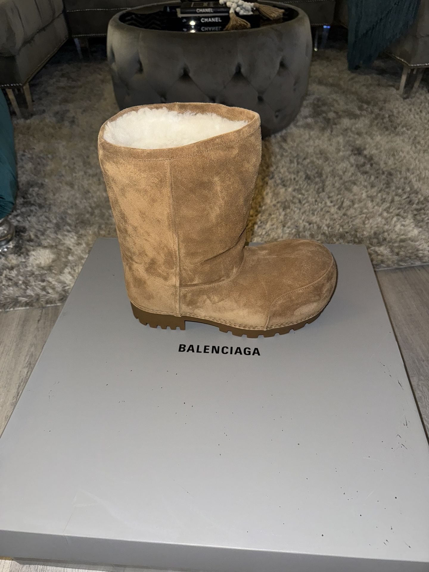 Balenciaga Alaska Fur Ankle Boots
