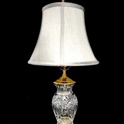 Waterford Precious Fine Cut Crystal Large Table Lamp - ca. 1980 - Flawless!