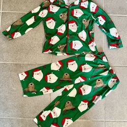 3T Santa & Reindeer Fleece Pajamas