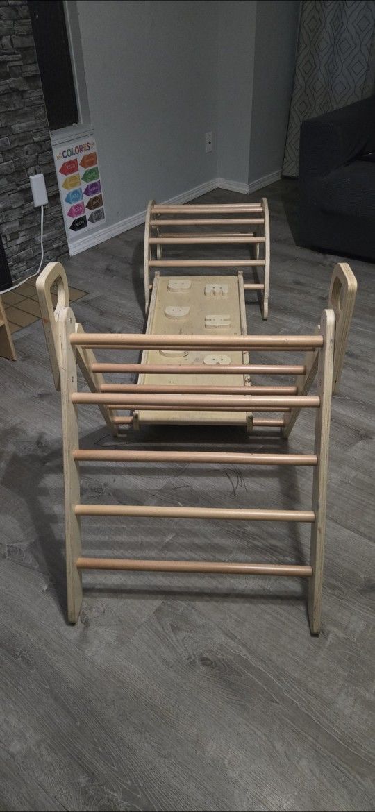 toddler wood climbing gym