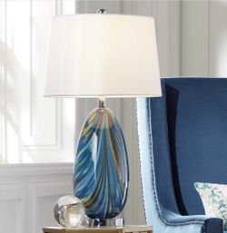 Pablo Modern Blue Art Glass Table Lamp
