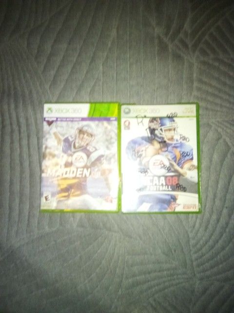 Madden 17 & NCAA Football 08 Xbox 360 Games